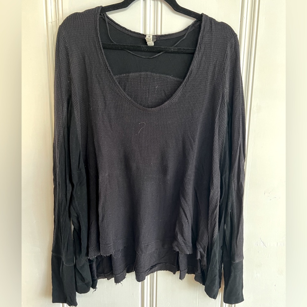 FREE PEOPLE Waffle Sweater